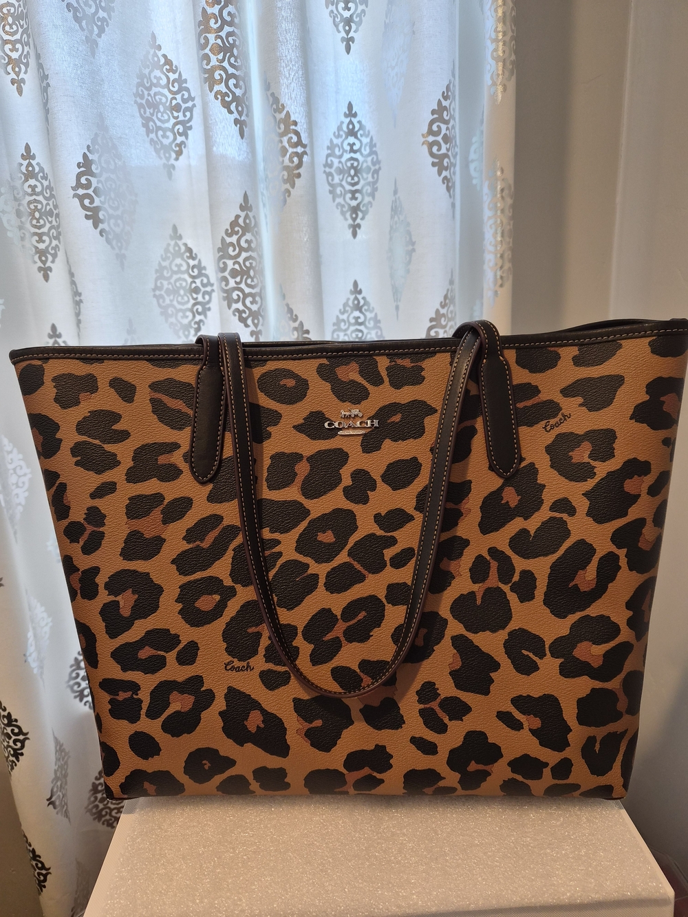 Coach Leopard-Print Reversible Tote Bag - Tan/Black